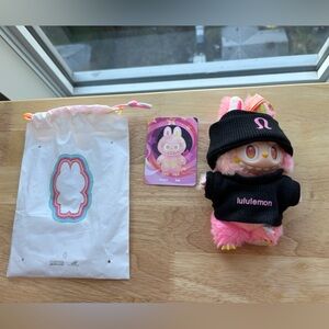 Popmart Labubu Loyalty with Black Outfit with Bag and Card